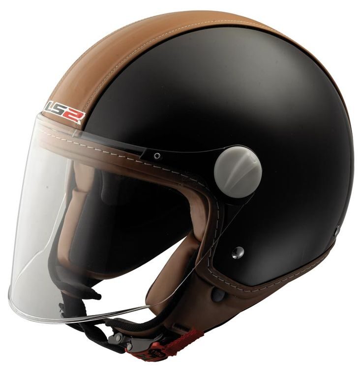 OF560 Beetle Brown Leather Half Face Helmet