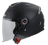 OF578 Matt Black Open Face Dual Visor Helmet
